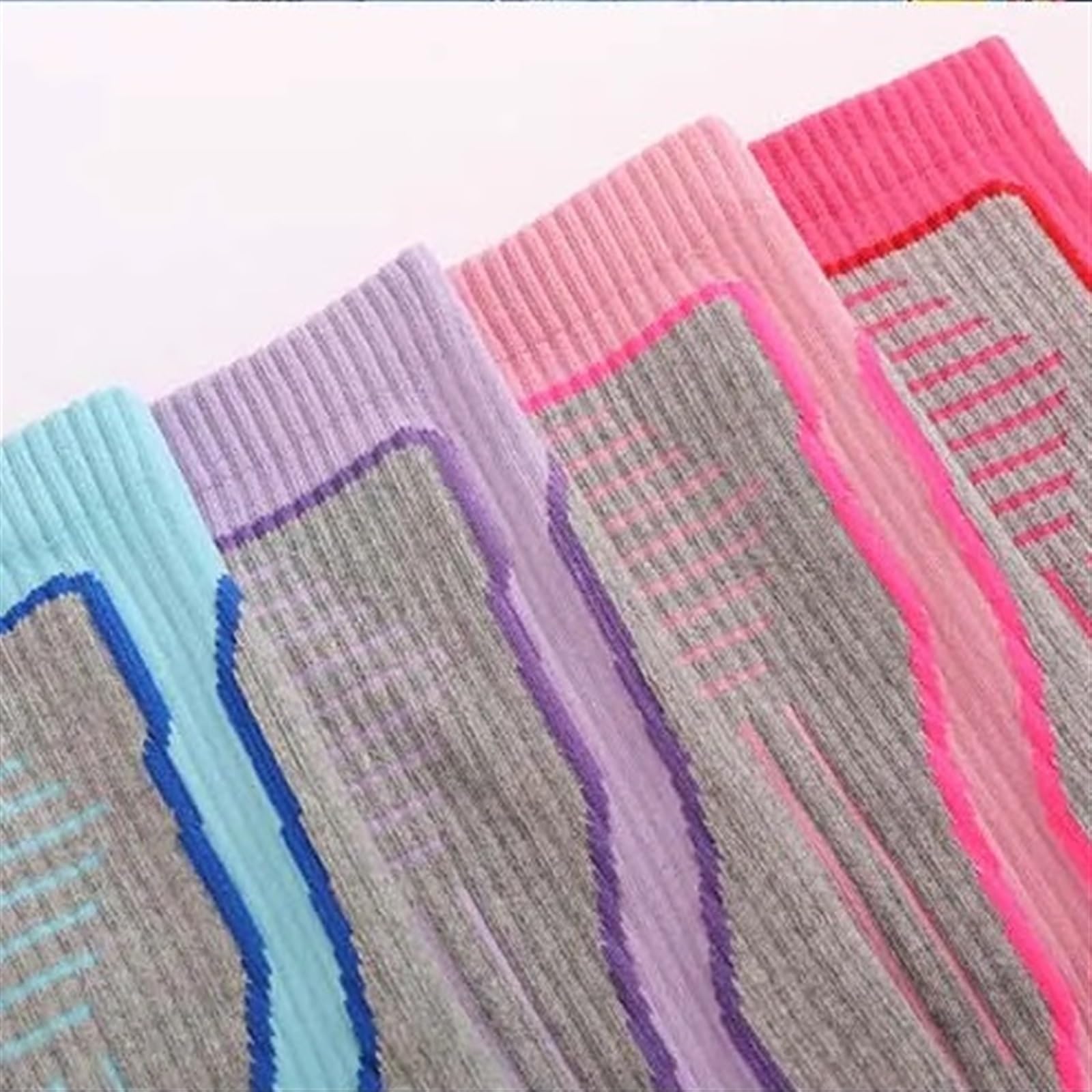 Chaussette Ski Chaussettes de Ski Chaudes en Patchwork d'hiver, Respirantes, à séchage Rapide, for l'extérieur, antidérapantes, Absorbant la Transpiration, Femmes