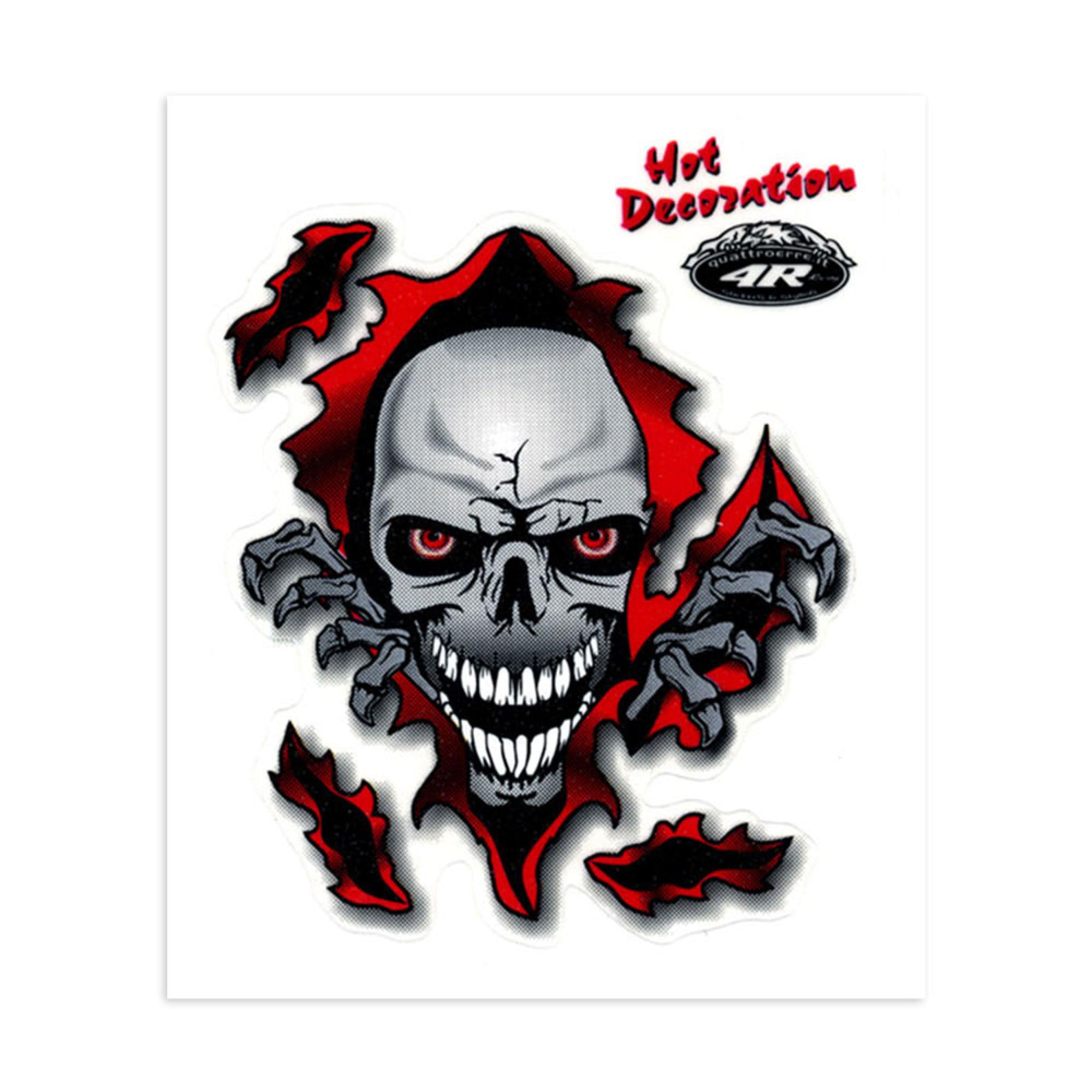4R Quattroerre.it Sticker Skull, 10 x 12 cm