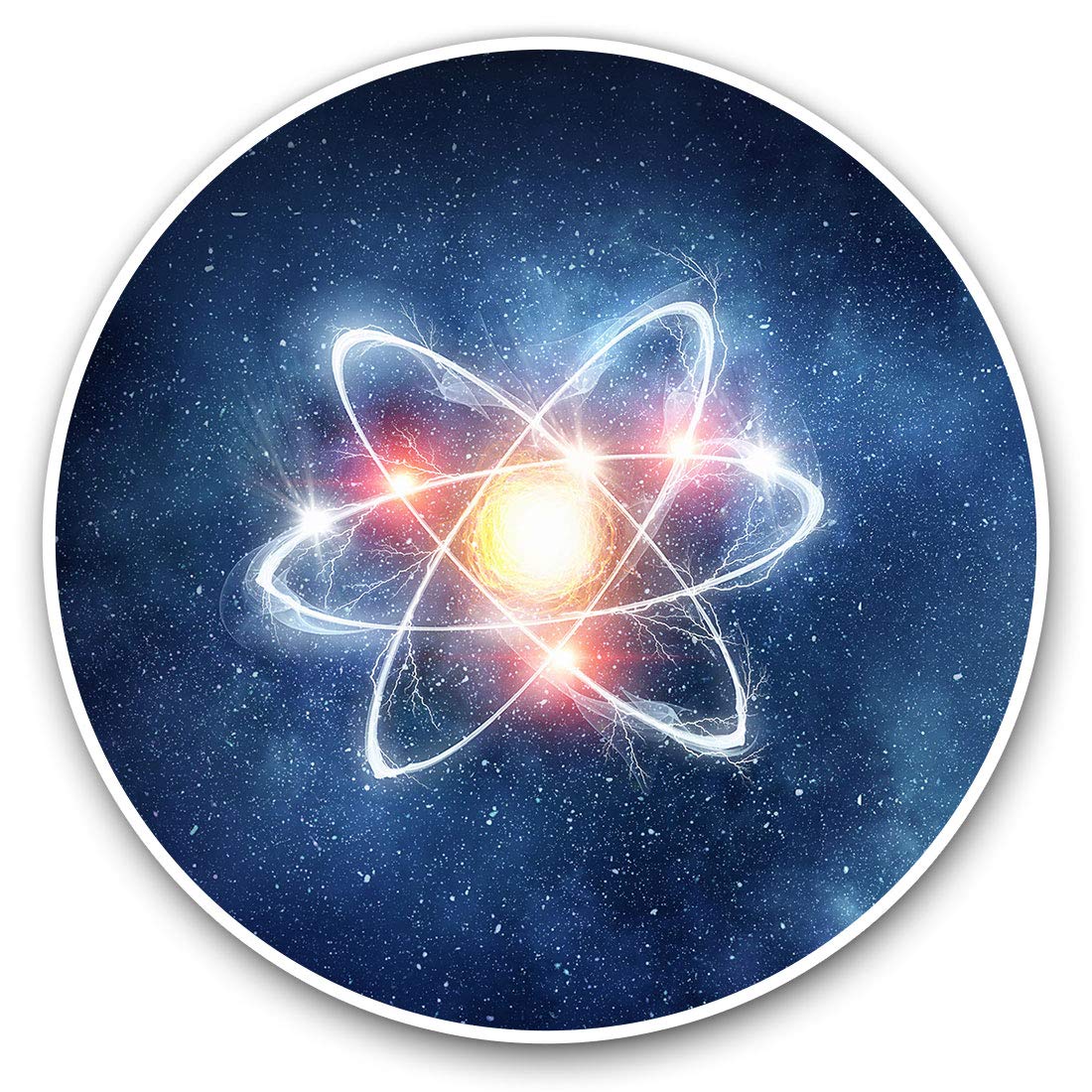 Destination Vinyl Ltd Atom Nuclear Power Science Physics 16308 Vinyl Stickers (Set Of 2) 10Cm - Atom Nuclear Power Science Physics Decals For Laptops,Tablets,Luggage,Scrap Booking,Fridges, 16308