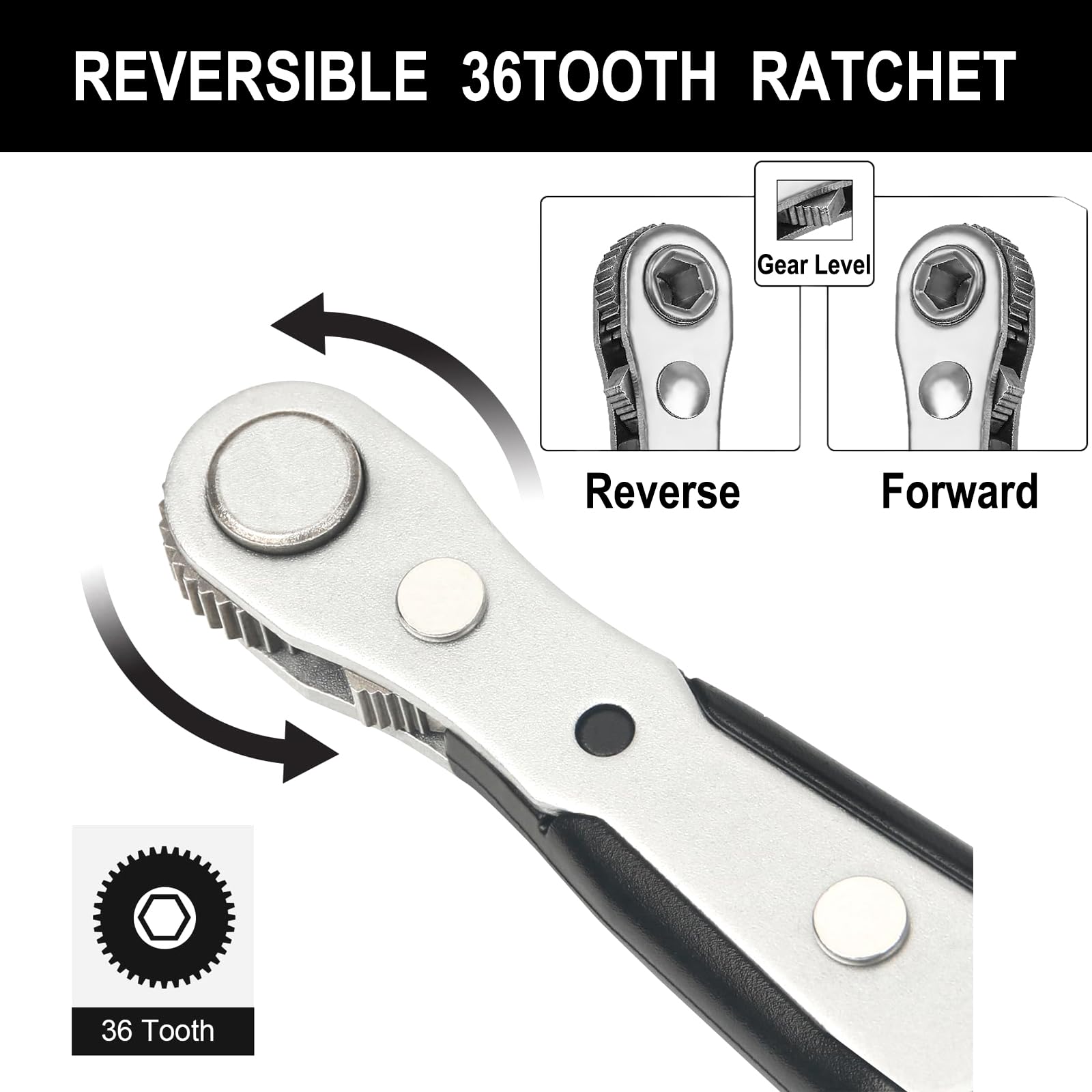 Mini Ratchet Screwdriver Set, Right Angle Screwdriver,Short Offset Screwdrivers with Phillips, Flat, Torx, Hex - Image 3
