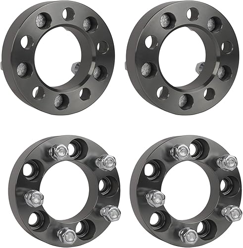 Vista 62 de KAX Espaciadores de rueda de 0.236 x 5.315 in, espaciadores de rueda centrados de 2 pulgadas y 6 lengüetas para F-15-0, Expedition, Mark LT, Negro