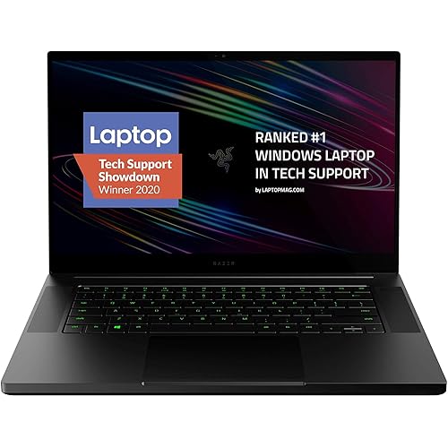 Razer Blade 15 Base Gaming Laptop 2020: Intel Core i7-10750H 6-Core, NVIDIA GeForce RTX 2070 Max-Q, 15.6" 4K OLED, 16GB RAM, 512GB SSD, CNC Aluminum, Chroma RGB, Thunderbolt 3, Creator Ready, Black