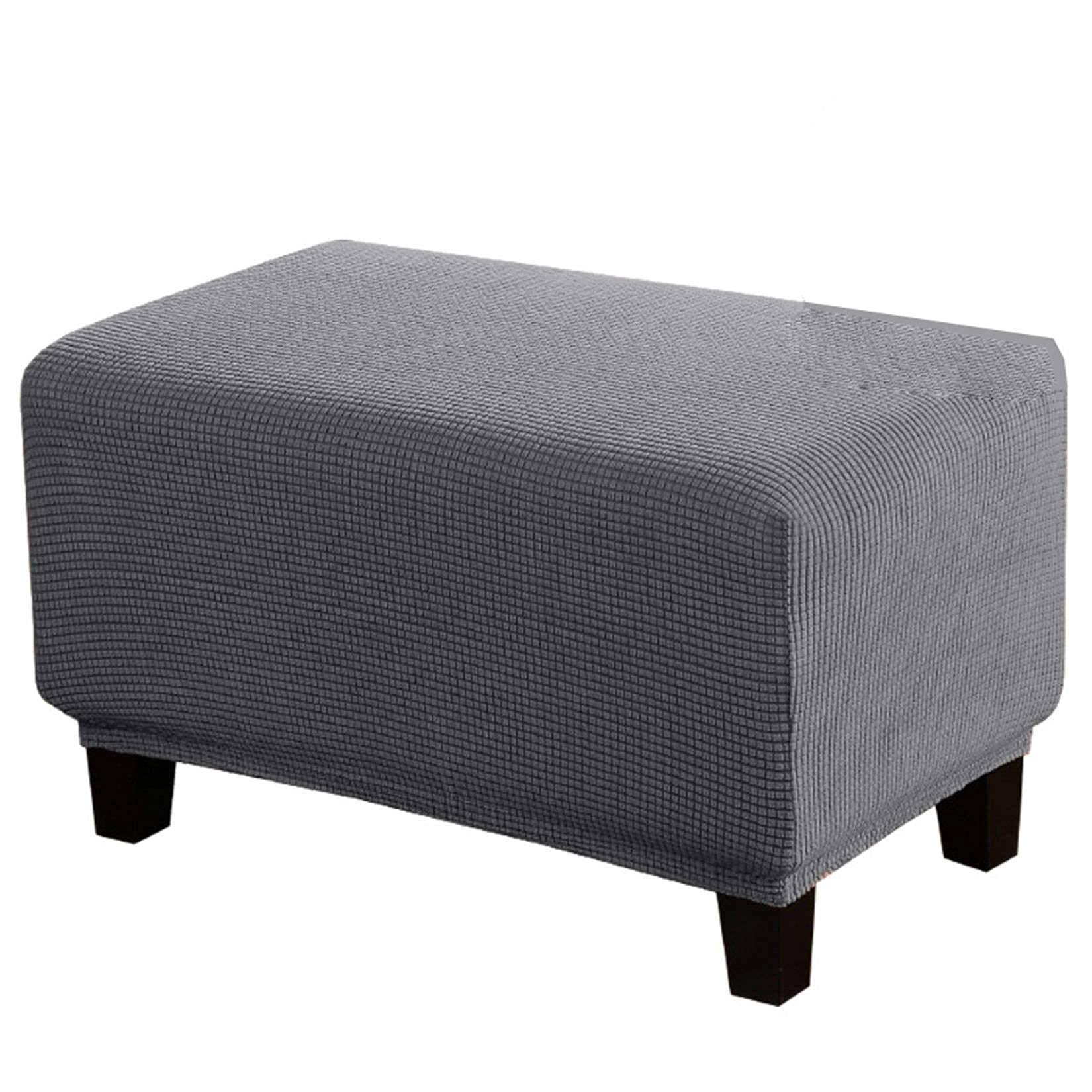 Housse de repose-pieds rectangulaire extensible et lavable pour tabouret taille XL