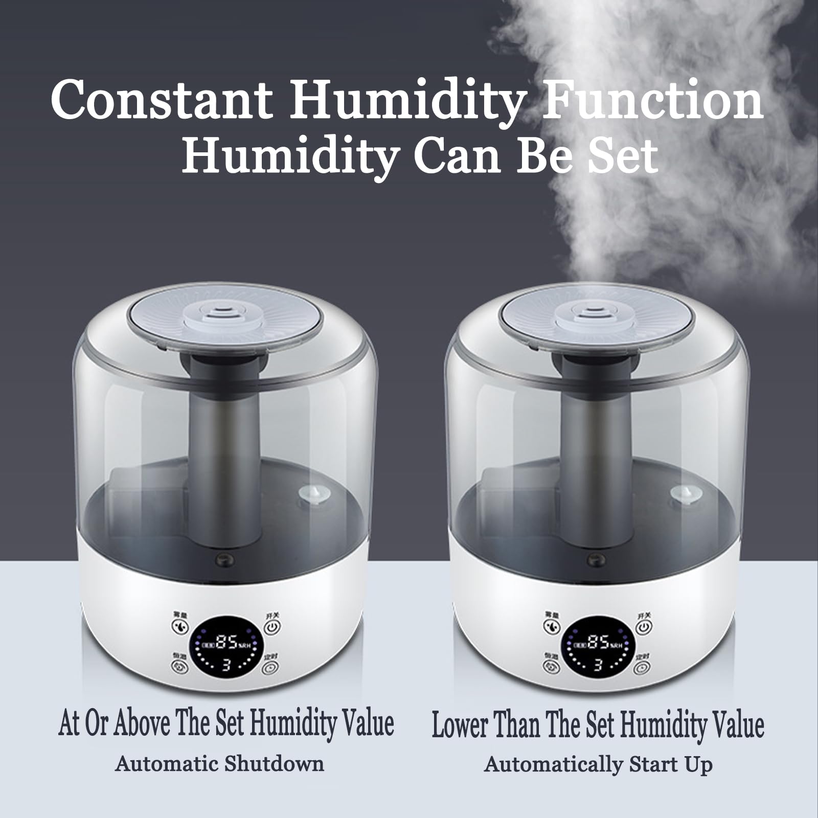 Humidificador para dormitorio, niebla fría ultrasónica de 3 litros con control remoto, difusor de aceite esencial, temporizador de apagado automático de seguridad, boquilla de rotación de 360°, tamaño