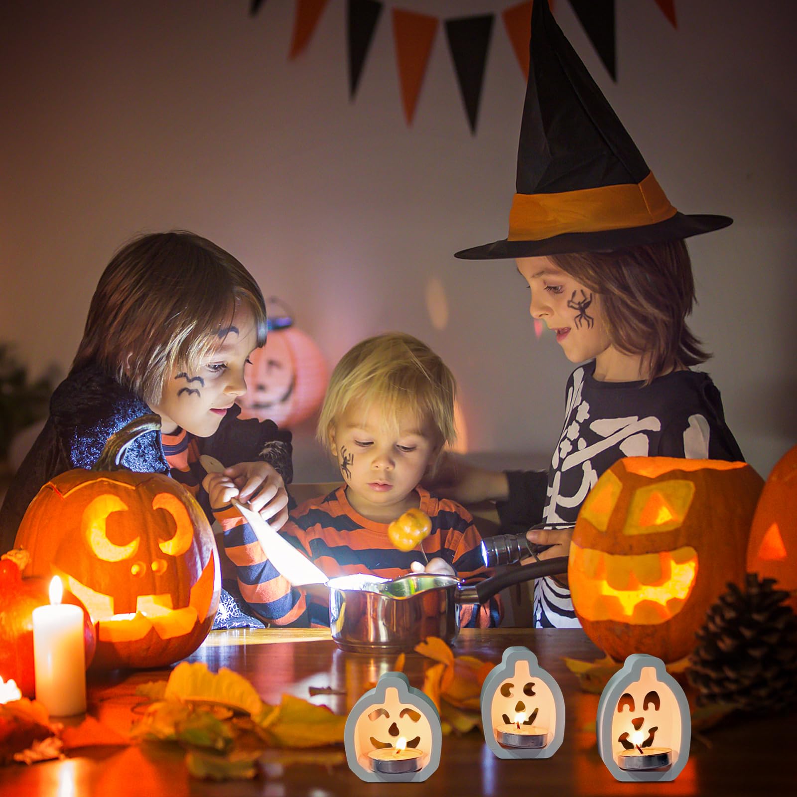 Stampo in silicone a forma di zucca 3D per Halloween Ringraziamento candela che fa sapone stampo
