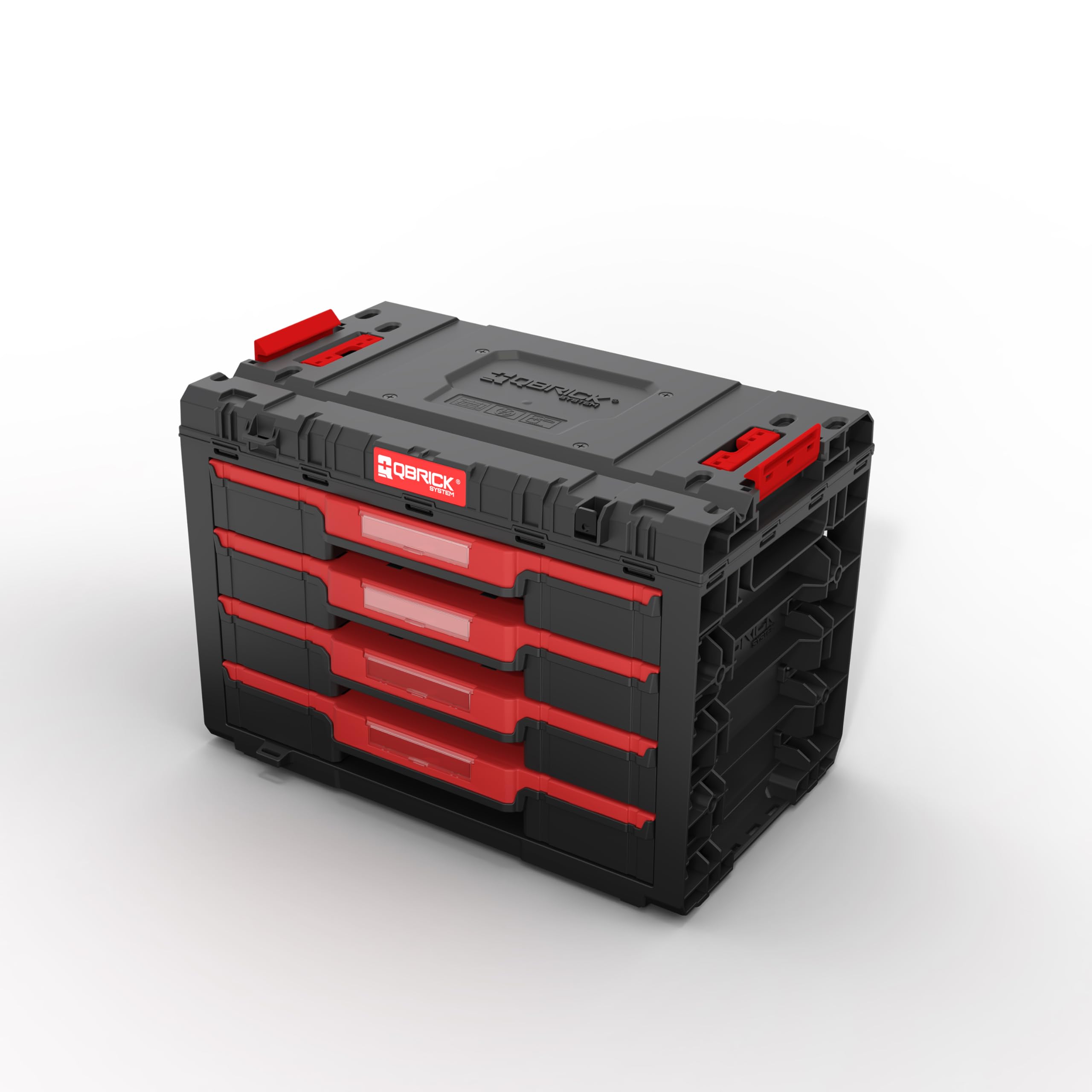 Qbrick System Caja de Herramientas Vacía - 4 Compartimentos - Maletin Herramientas - 542 x 335 x 369 mm Negro