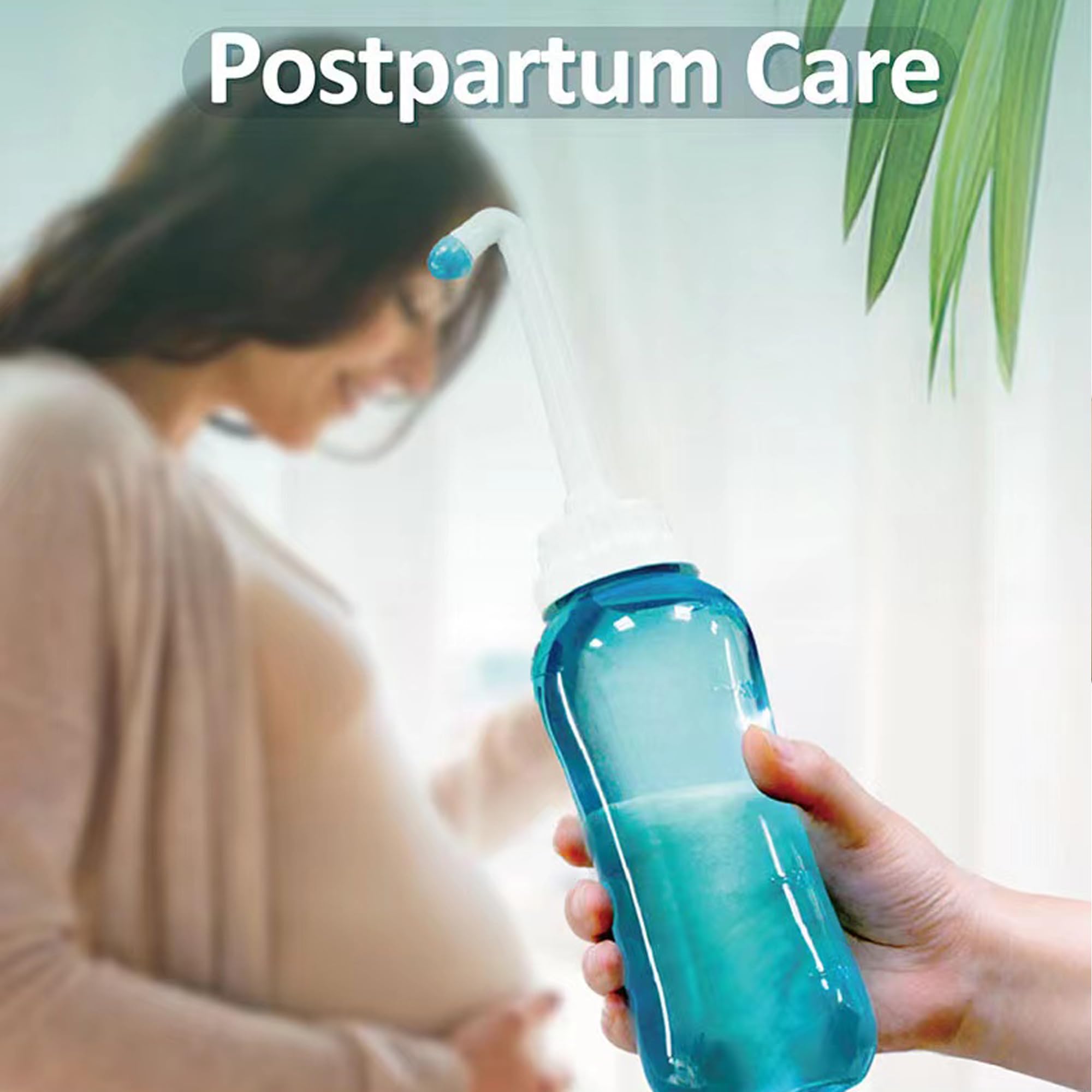 Peri Bottle for Postpartum Essentials & Perineal Care,Handheld Portable Bidet Spray Perineal Cleansing for Female Menstruation Lochia Hemorrhoids, 2 Nozzles & Lightweight, 500ml (16.9OZ)