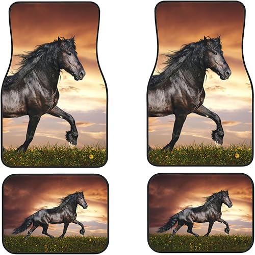 Miniatura 6 de NiuKom Juego de alfombrillas delanteras y traseras de automóvil de pastor alemán negro, juego completo de 4 alfombrillas de goma antideslizantes