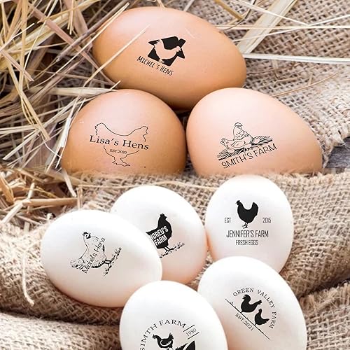 Miniatura 5 de Sellos de huevos para huevos frescos, sello personalizado de huevo de pollo con diseños únicos, marcado de huevos personalizados para regalos de
