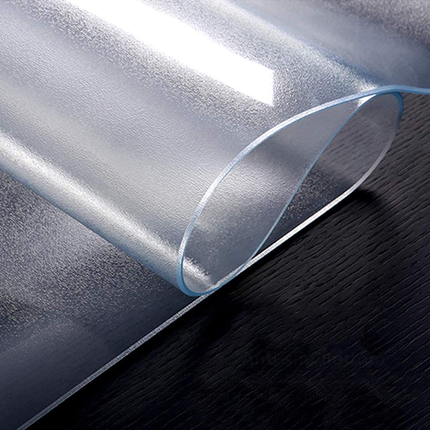 Sous-main de bureau transparent givré à bords ronds - Imperméable - Doux - Antidérapant - Durable - 120 x 60 cm