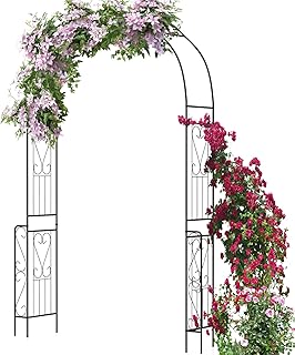 Giantex Garden Arch Trellis - 7.9 ft Metal Arbor Pergola for Climbing Pl...