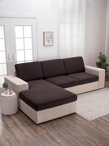 Fundas de cojín para asiento de sofá, funda universal de jacquard en forma de L, antideslizante, protector de sofá para cojín de sofá, funda de sofá