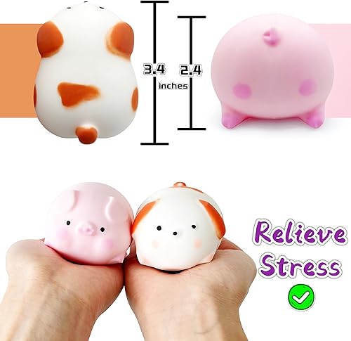 Miniatura 4 de ZTATU Pelotas para el estrés Squishy Dogge & Piggy para niños, juguetes sensoriales antiestrés (paquete de 2), juguetes sensoriales para el estrés,