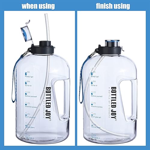 Miniatura 4 de ALINK Pajitas de silicona transparente reutilizables extra largas de 15 pulgadas, paquete de 4 popotes flexibles para botella de agua de 1 galón,