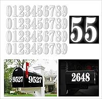 Vista 10 de Kattykitty Números de buzón blancos para exterior, adhesivos de número de buzón impermeables de vinilo, números de dirección para casa, números