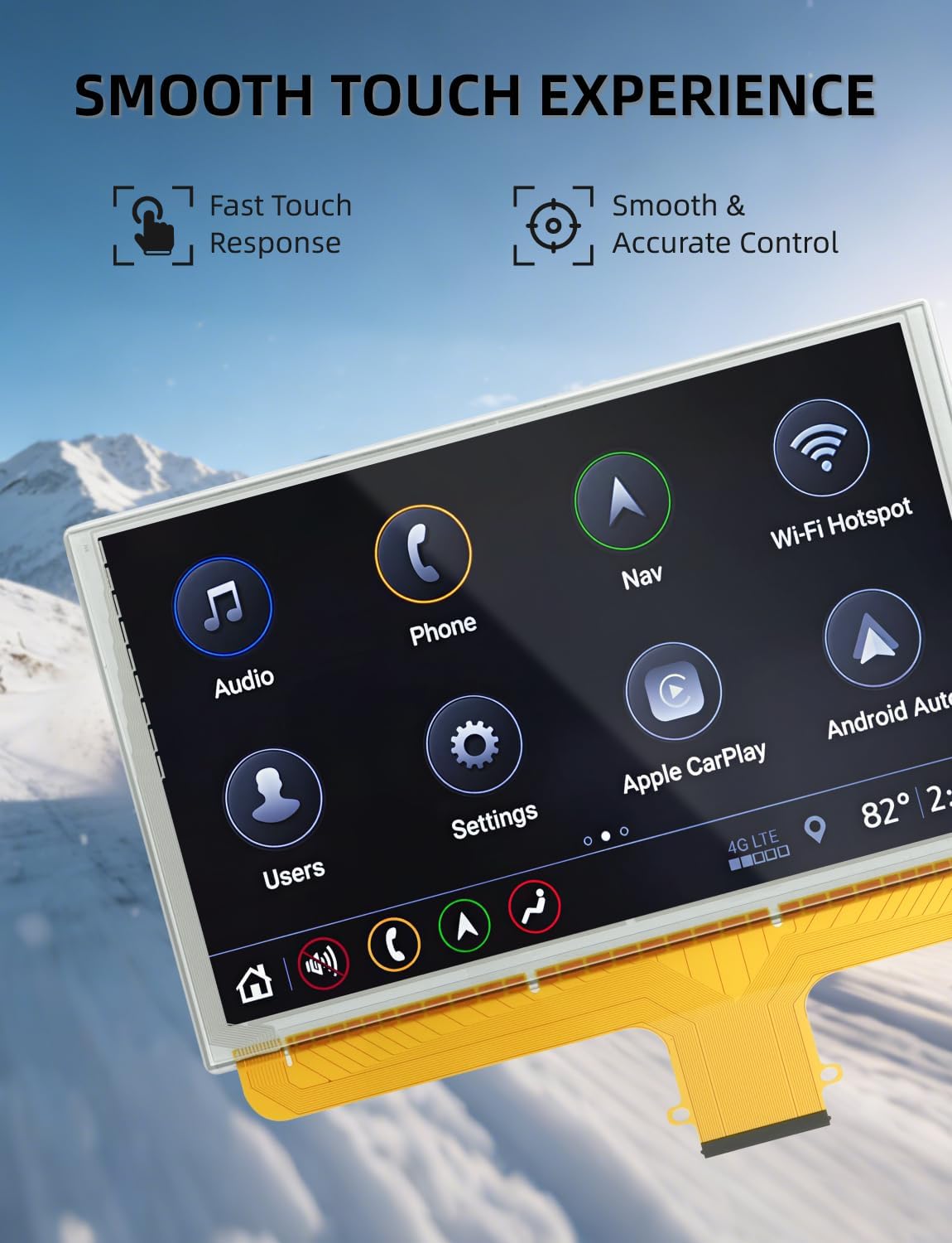 8" Touch Screen Glass Digitizer 55 Pin Mylink Radio Navigation Compatible with 2015-2020 Chevy Tahoe Silverado Colorado Suburban & GMC Sierra Yukon Canyon Replace# DJ080PA-01A/G/K/L