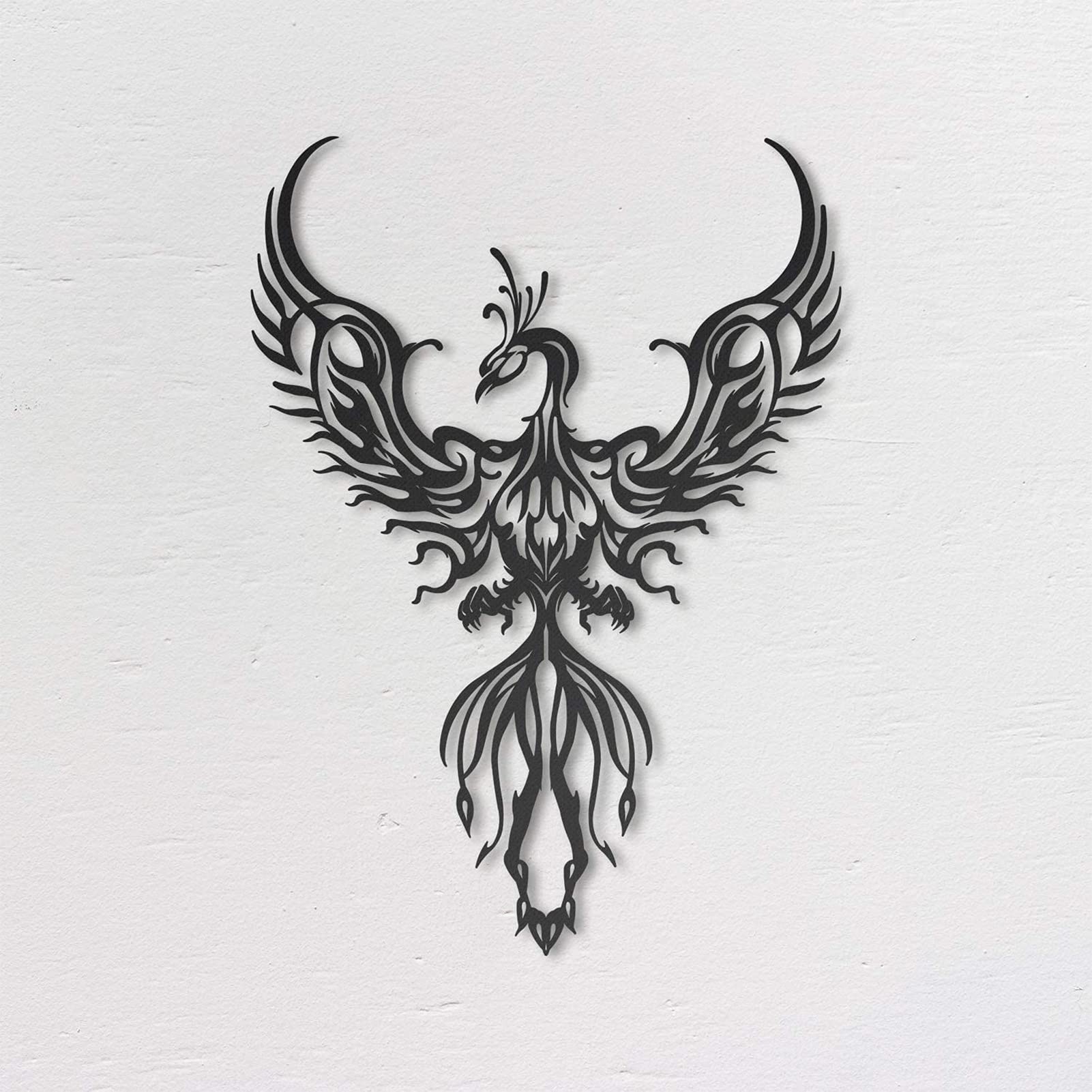 Art mural en métal Phoenix pour sublimer un mur blanc vide
