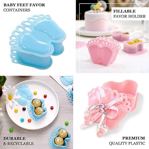 Miniatura 4 de Efavormart - Paquete de 12 recipientes azules de 3.5 pulgadas, regalos de baby shower para cumpleaños, decoraciones de tarros de caramelo