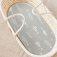 Vista 36 de Juego de 2 sábanas elásticas ultra suaves para moisés, ajuste universal para moisés, cesta de moisés, colchón rectangular ovalado, seguro y cómodo