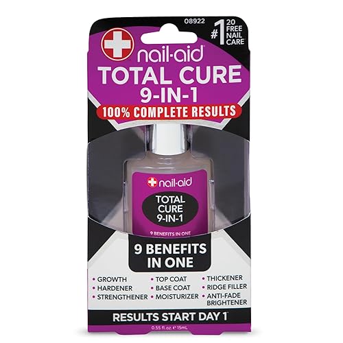 Nail-Aid Total Cure - Tratamiento de uñas 9 en 1, fortalece, suaviza e ilumina las uñas quebradizas, transparente, 0.51 onzas líquidas