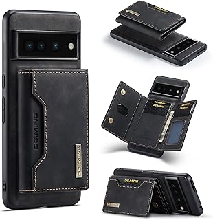 for Google Pixel 7 Pro Wallet Case, 2 in 1 Detachable Leather Wallet Case for Google Pixel 7 Pro,Magnetic Wallet Protective Case with Stand + Card Holder,Black
