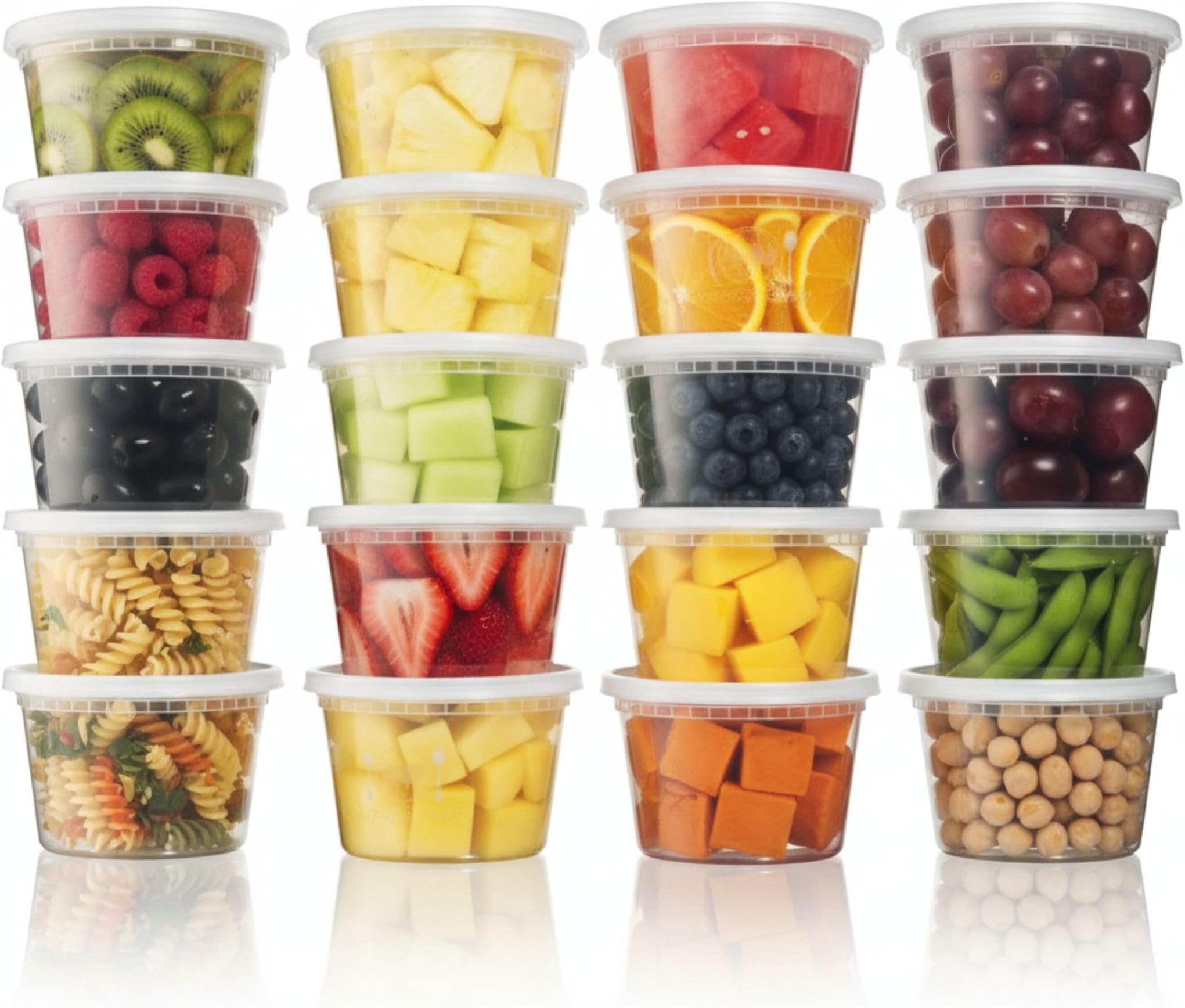 16 Oz Deli Containers With Lids 40 Sets Leakproof, Microwavable, Freezer Dishwasher Safe, Clear Plastic Food Storage Container