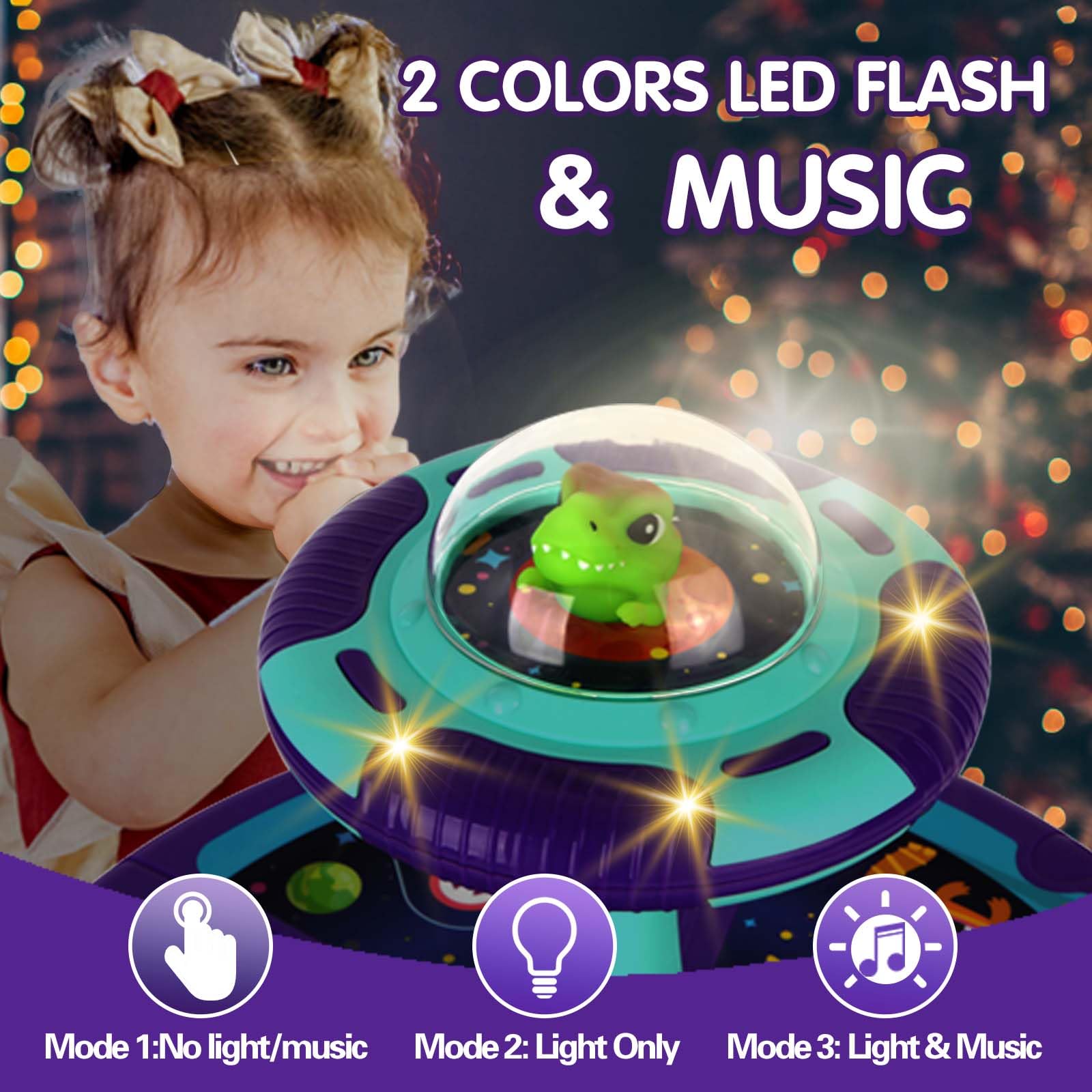 Kids LED Sit & Spin Toy with Music - 360 Spinning Seat for Toddlers & Kids, Ages 18+ Months, Birthday Gift for Girls & Boys