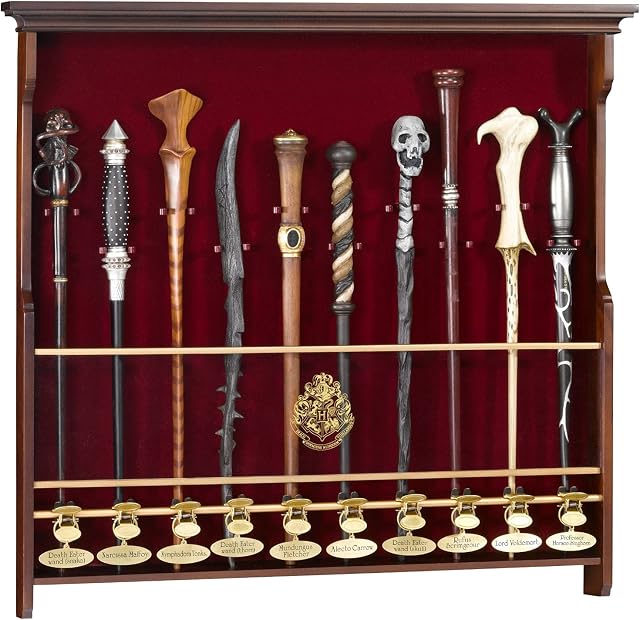 The Noble Collection Harry Potter 10 Wand Display - Wooden Display Case for 10 Wands (Not Included) - Officially Licensed Film Set Movie Props Gifts Merchandise