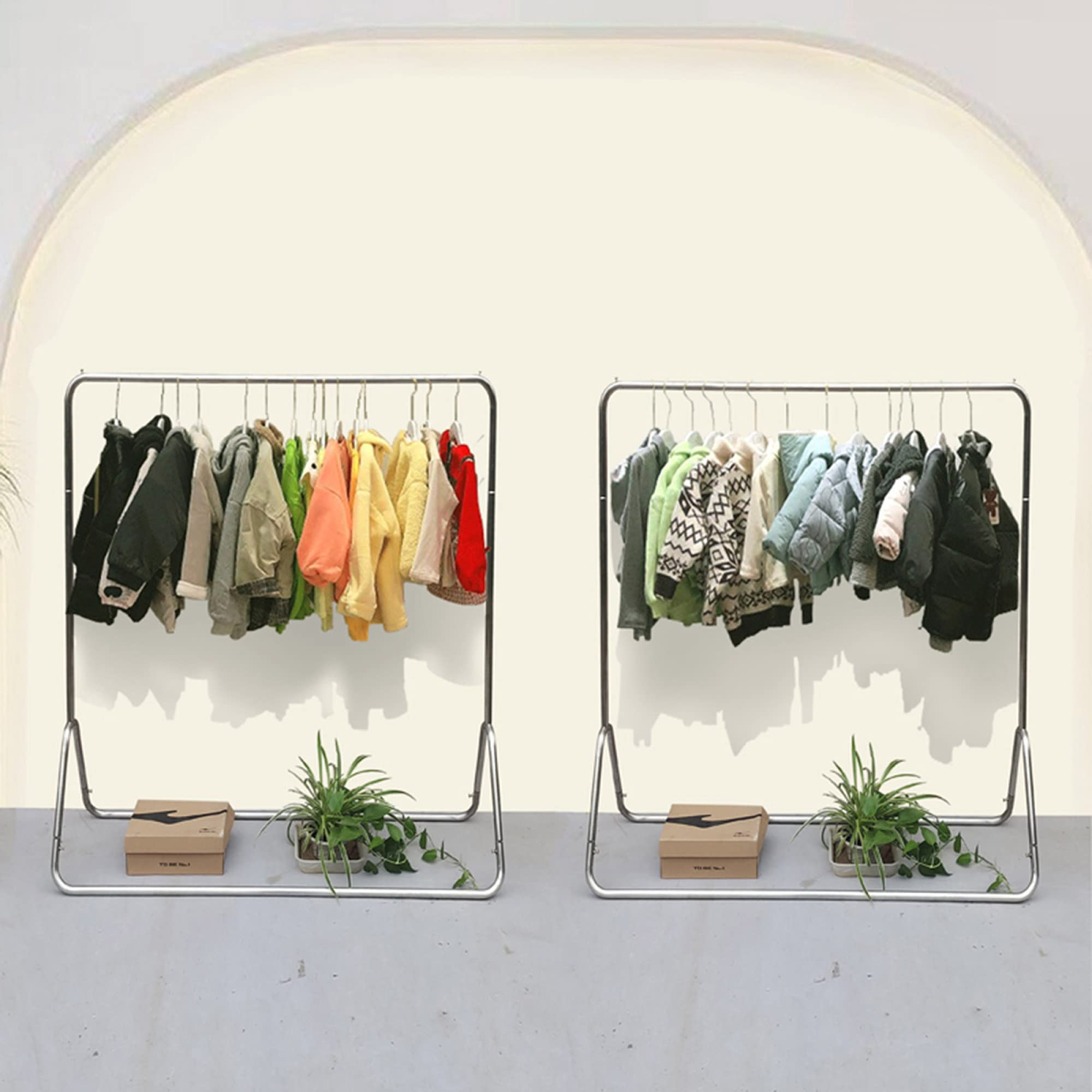 Kleiderständer, Edelstahl-Hochleistungs-Kleiderstange, Schlafzimmer-Balkon-Wäscheständer