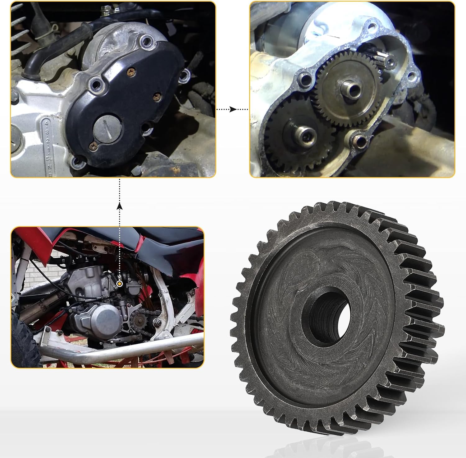 M MATI Starter Reduction Gear for Honda Foreman 450 500 ES S 4x4 2x4 Rubicon 500 TRX500FA Power Steering 28140-HN0-A00