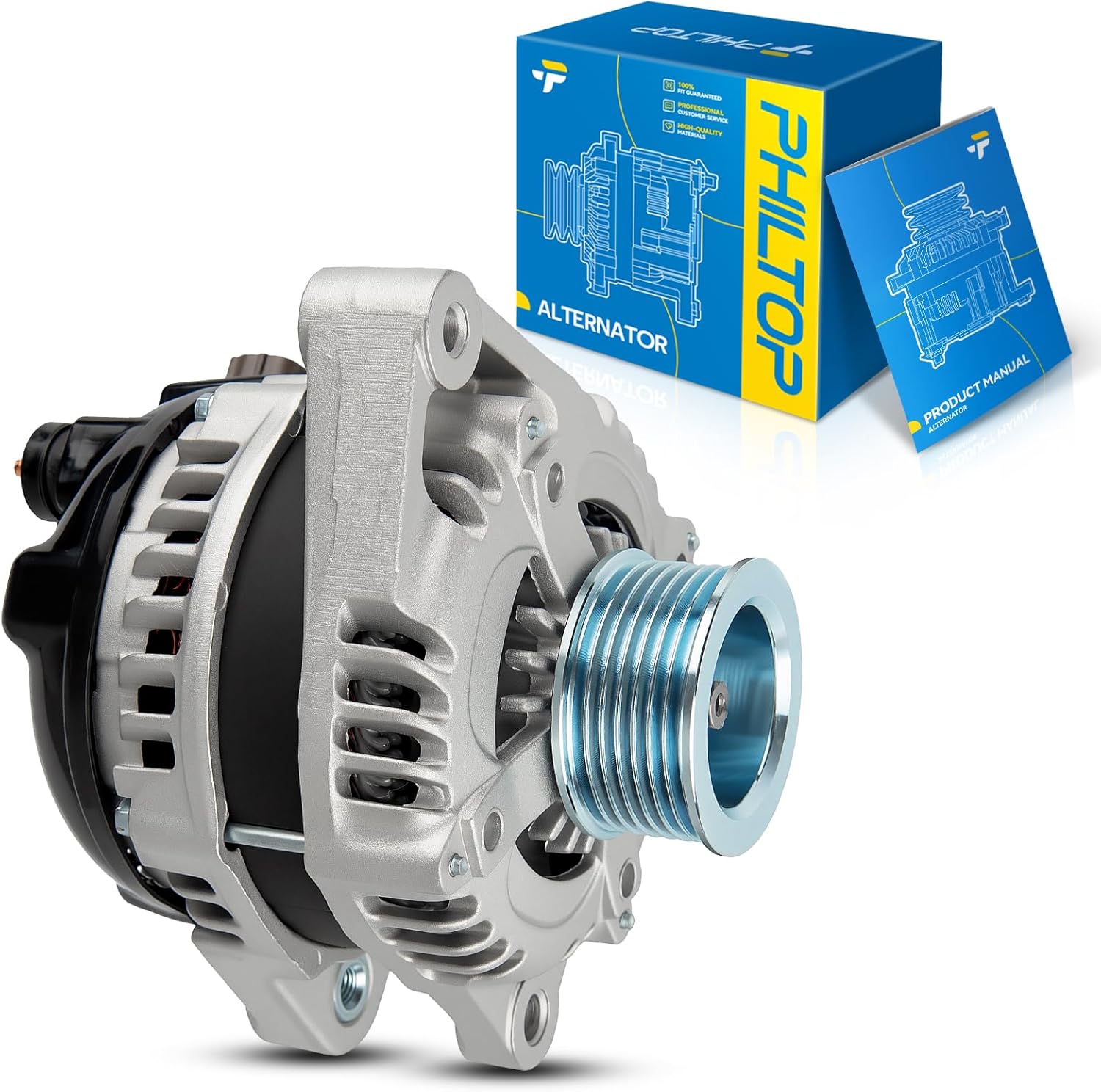 PHILTOP Alternator for Honda,Acura 2012-2014 TSX 2.4L, 2009-2010 TSX 2.4L, 2008-2012 Accord 2.4L, 11390, 11390N Auto Part Alternator