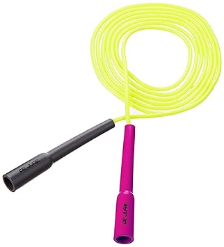 DE JURE FITNESS Adjustable Slim Shape Weight Loss Ball Pencil Speed Skipping Rope (275cm) (Pink Grey (Yellow)) - image, photos