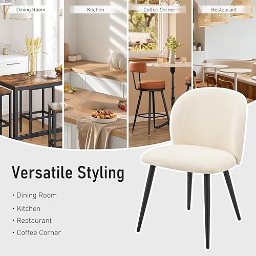 Miniatura 6 de Juego de 4 sillas de comedor tapizadas, modernas sillas auxiliares de cocina con asiento acolchado, cómodas patas de tela de felpilla, silla de