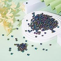 Vista 5 de Craftdady 6/0 cuentas de semillas de vidrio de 0.157 in aproximadamente 4500 piezas metálicas brillantes pequeñas cuentas espaciadoras sueltas