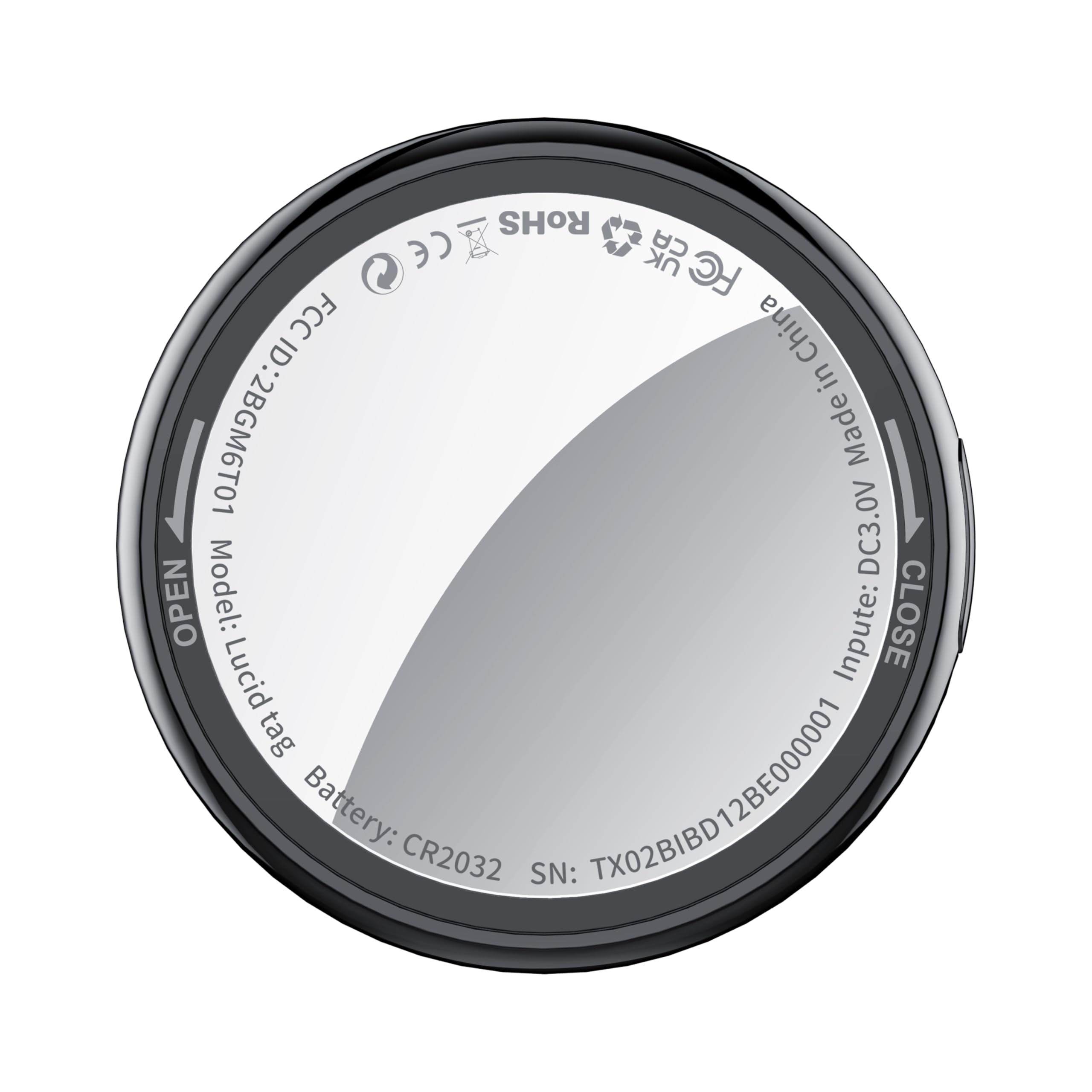 Tukio Air Tracker Tags 4 Pezzi, Smart Finder Localizzatore Supporto solo iOS, Batteria Sostituibile, Smart Tracker Localizzatore per Chiavi/Portafoglio/Bagagli/Valigie, Bluetooth Trova oggetti Nero