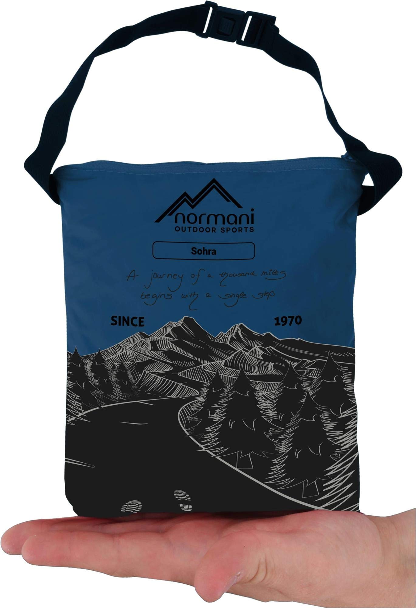 normani Wasserdichter Fahrrad-Regenponcho Regencape für Damen und Herren - Kapuze mit Sichtfenster - Wassersäule: 12.000 mm - 3M™ Scotchlite™ Reflektor und YKK-Reißverschluss