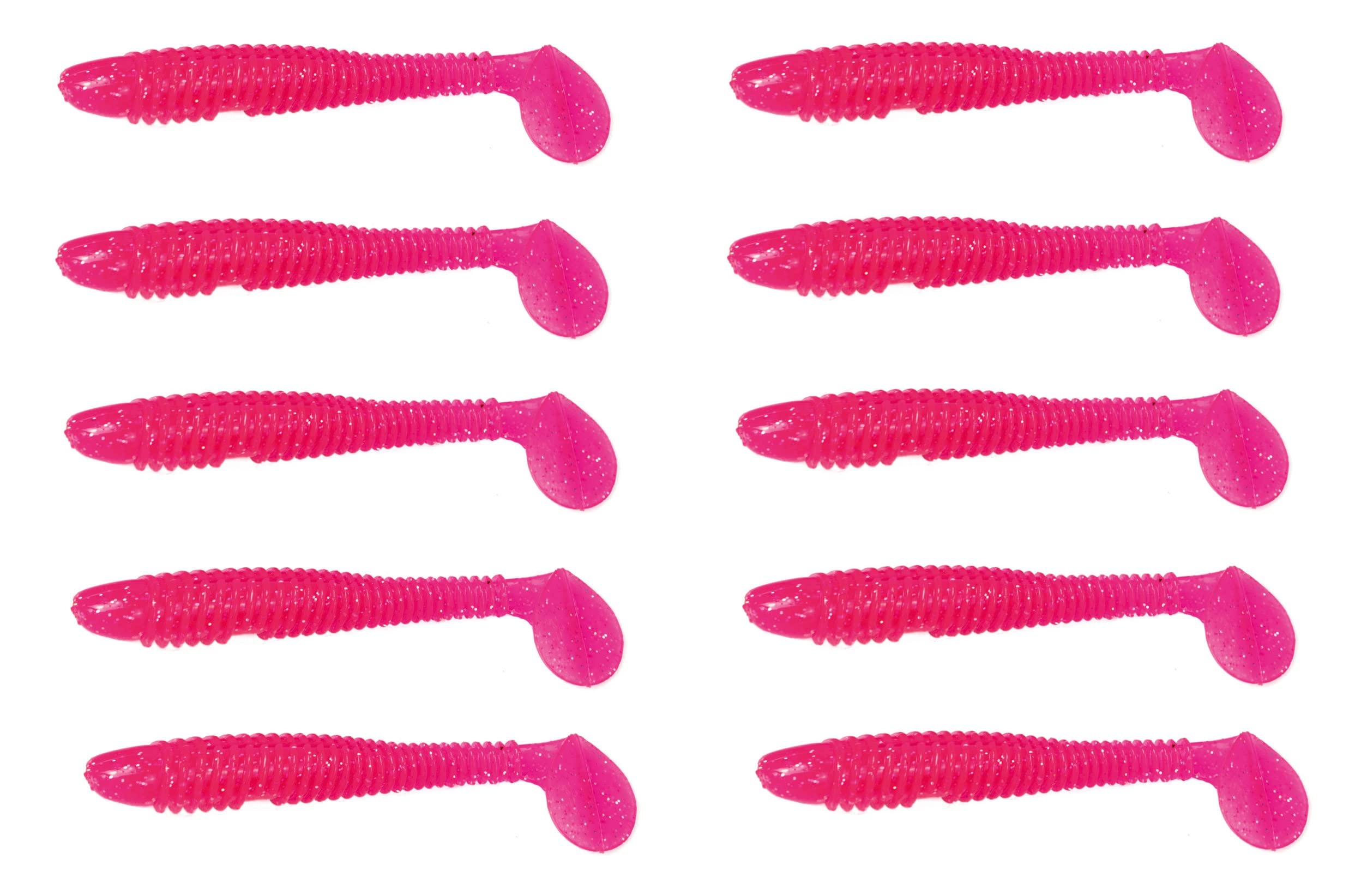 Heron Crime Shad 10Pz Rosa 4.50Cm Pesca Spinning Spigola Luccio Perca Esca Artificiale