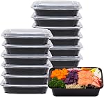 15 Pack 38 oz Plastic Meal Prep Containers with Lids, Leakproof Rectangular Food Storage Container Box for Restaurant, Kitchen, Takeout Food Service Disposables (Box - 38oz)