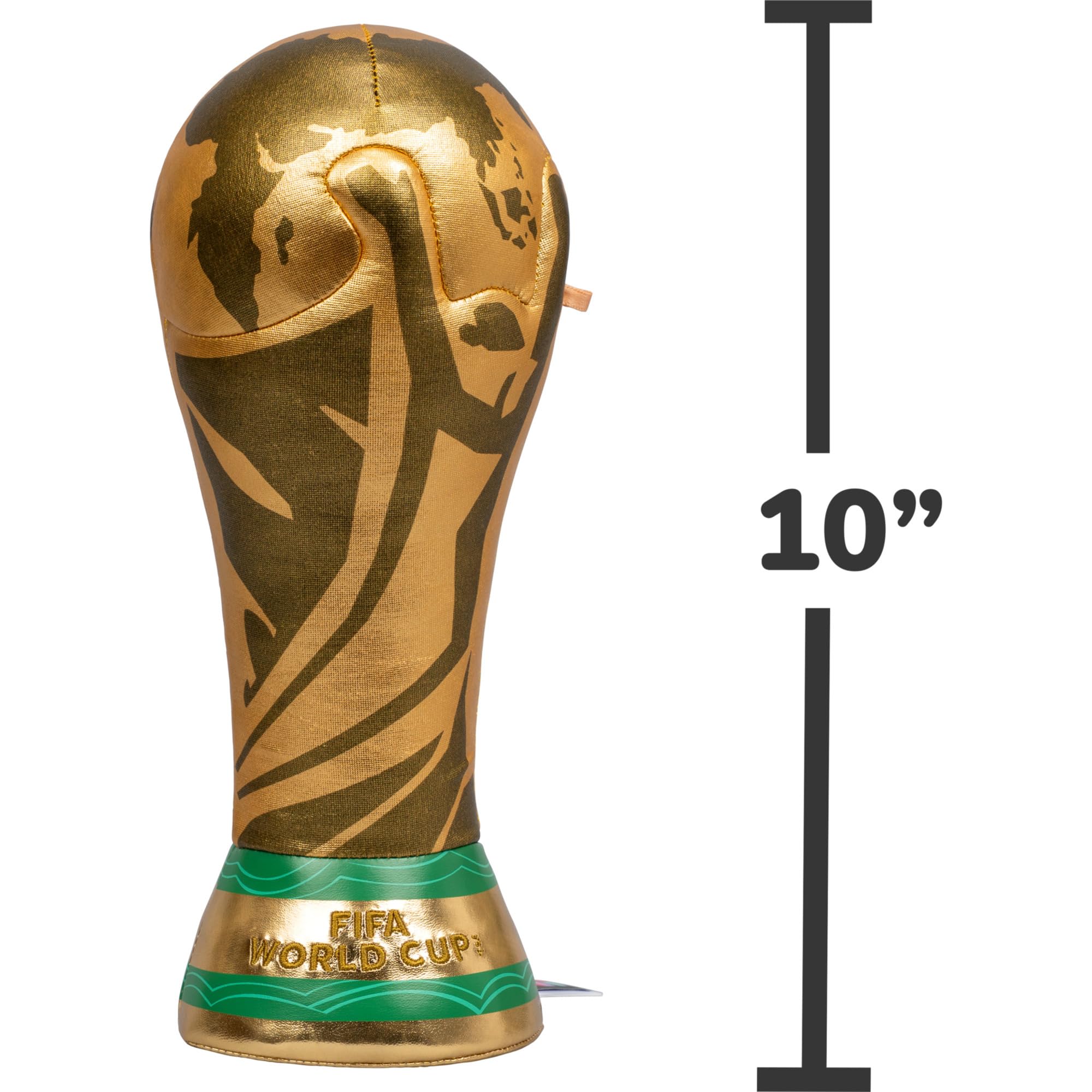 Jazwares Trophée en peluche de la Coupe du Monde de la FIFA 2026 de 25,4 cm – Pièce de collection officielle de la Coupe du Monde 2026 – À partir de 3 ans