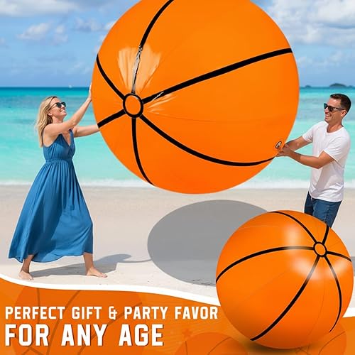 Miniatura 12 de Meooeck 2 pelotas inflables gigantes de béisbol de 40 pulgadas para playa, pelotas deportivas inflables de béisbol blanco, juegos de piscina