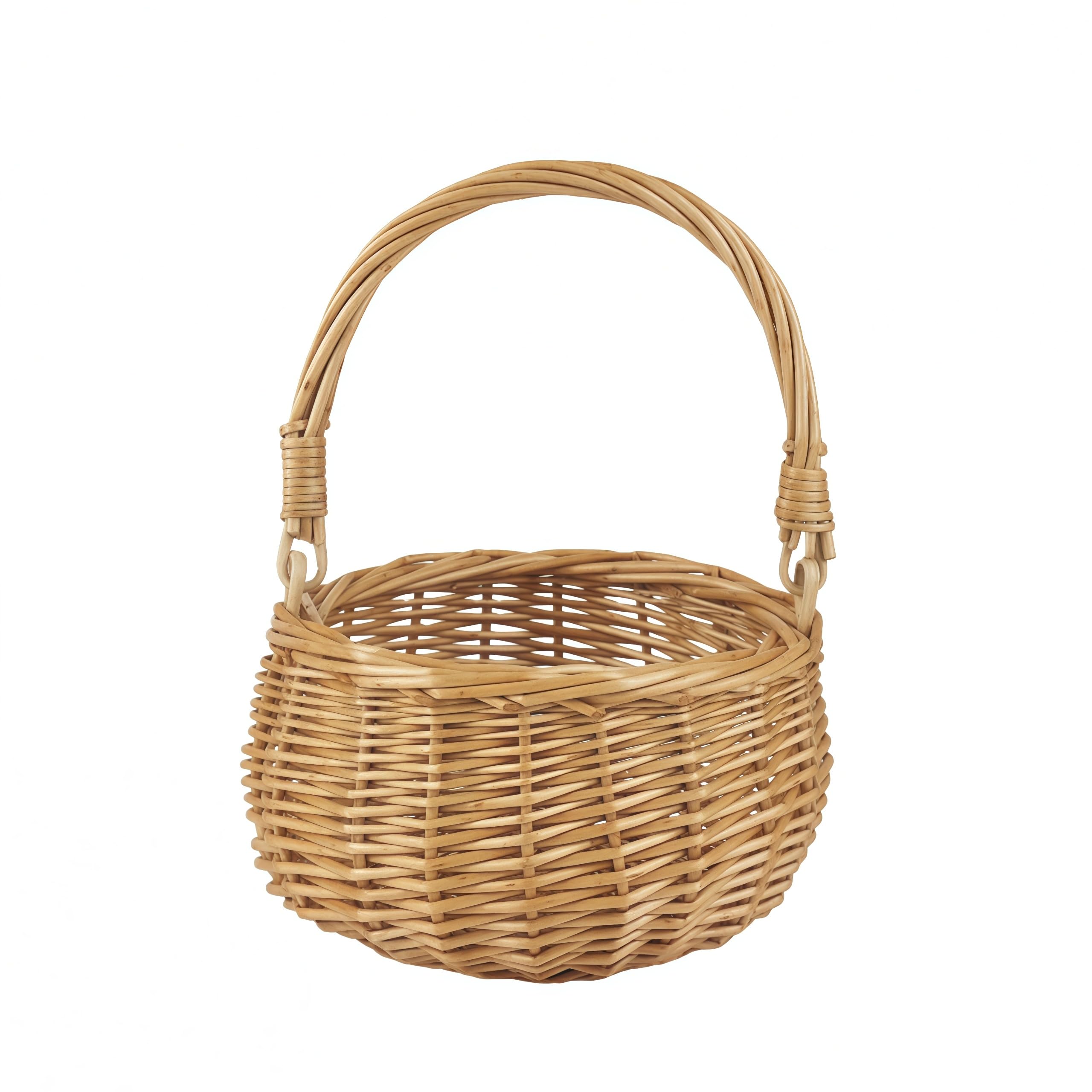 Klein Weidenkorb mit Henkel Blumenmädchen Korb Geflochtener Blumenkorb für Hochzeit Ostern Garten Party Deko