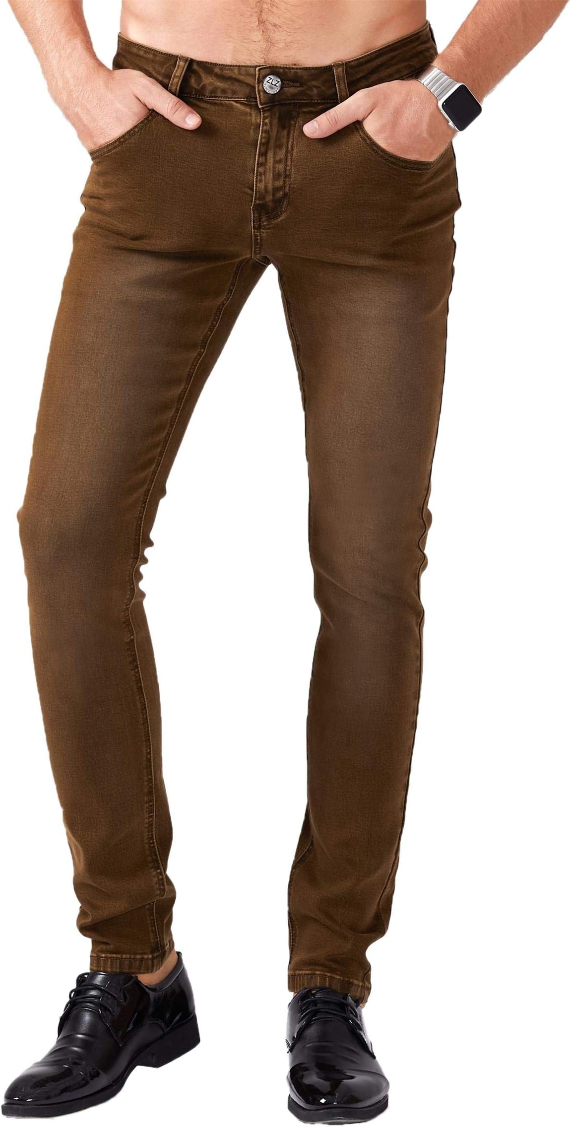 ZLZ Jeans Pants Slim Fit, Younger-Looking Fashionable Colorful Comfy Stretch Jeans Pants for Men, Skinny Jeans Stretch Fit …