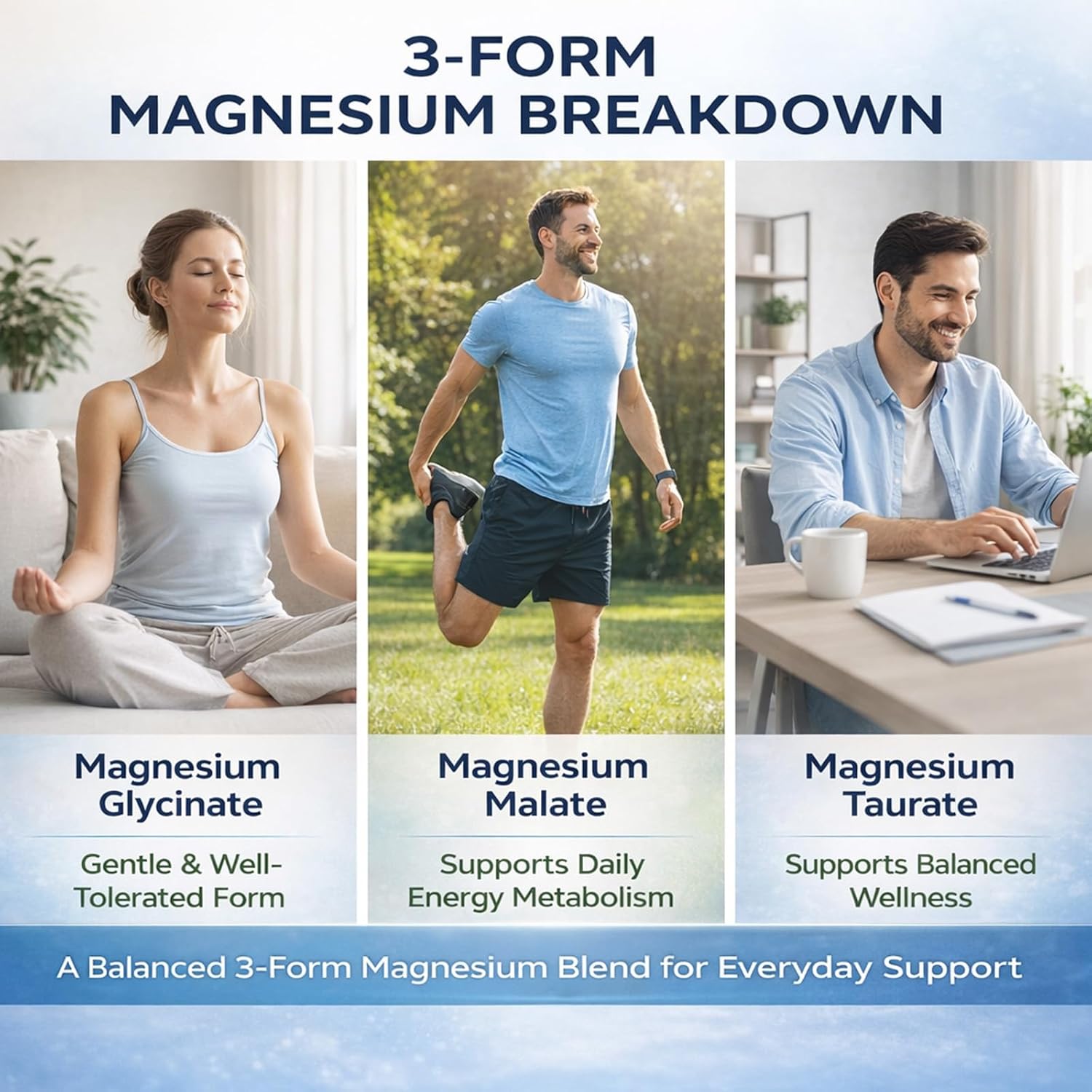 Mentara Compression Relief Magnesium Complex 1000mg – Glycinate Malate Taurate Blend for Daily Mobility & Muscle Function Support, Non GMO Mineral Supplement for Active Lifestyle, 90 Capsules (1)