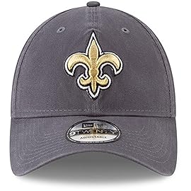 New Era NFL Core Classic 9TWENTY Adjustable Hat Cap One Size Fits All (New Orleans Saints Graphite)