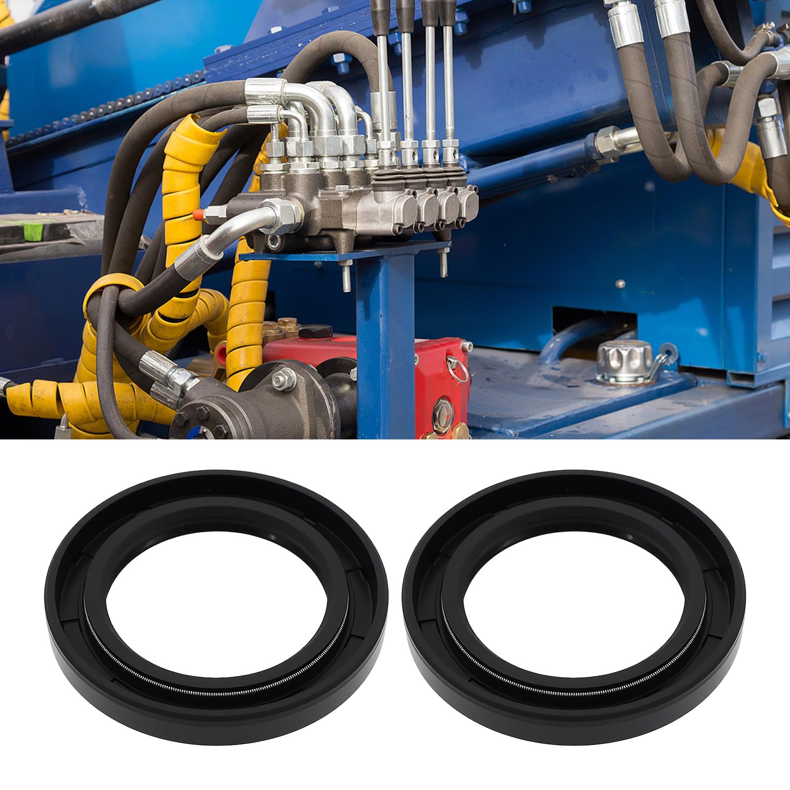 OTOTEC Lot de 2 bagues d'étanchéité à double lèvre en caoutchouc nitrile 35 x 52 x 7 mm pour roulement de machine pneumatique hydraulique