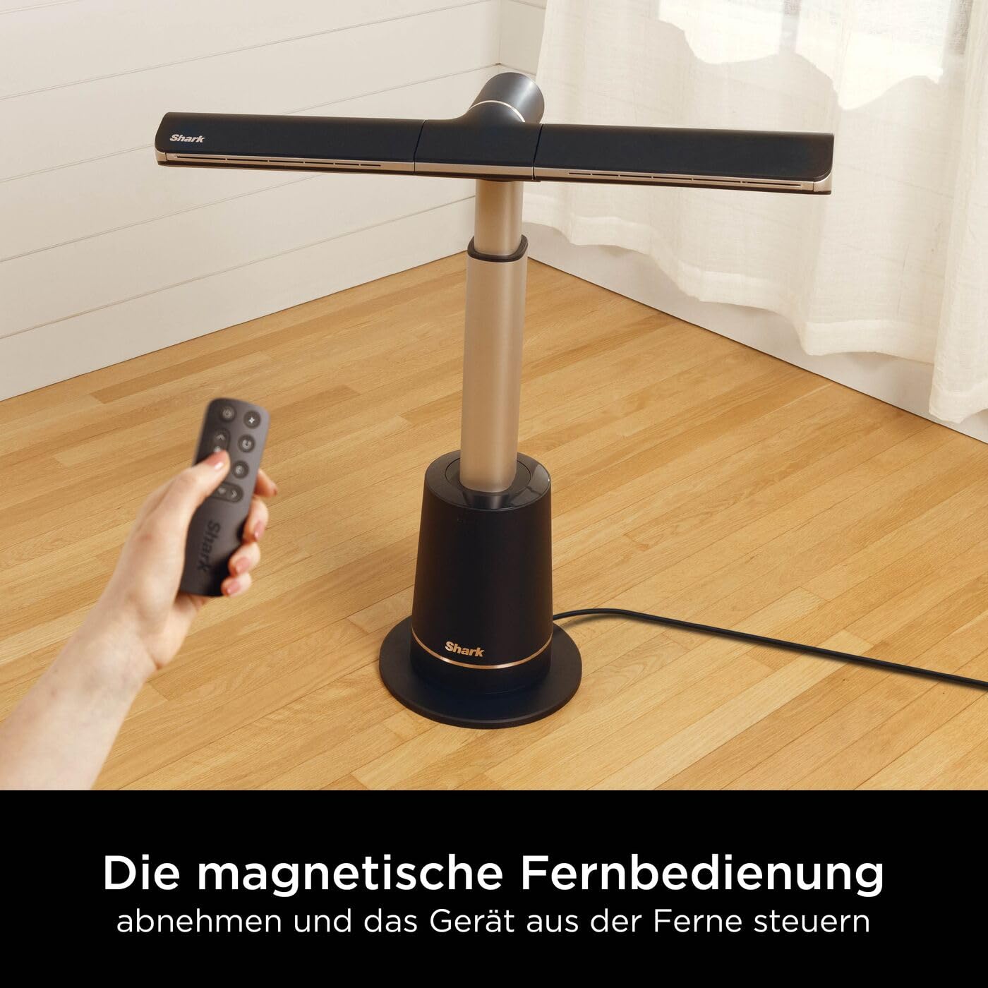 Shark TurboBlade Turmventilator, leise, Hochgeschwindigkeitssystem, Luftzirkulation bis 20 Meter, 10 Geschwindigkeiten, 180° Oszillation, Fernbedienung, Timer, Einfache Reinigung, Anthrazit TF200SEU