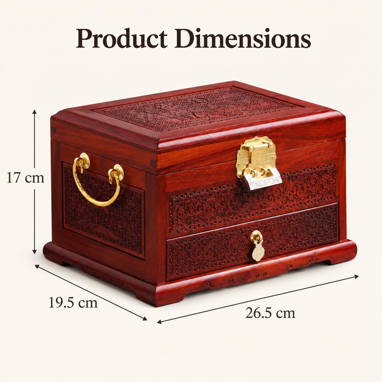 Wooden Jewelry Box Organizador para Anillos, Collares y Regalos