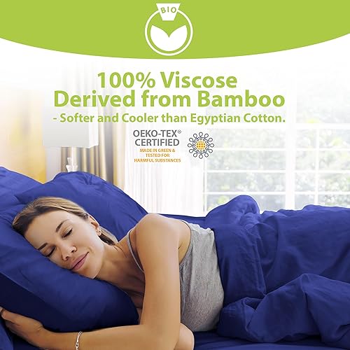 Vista 54 de BAMPURE - Juego de sábanas de 100 % viscosa de bambú, refrescantes, suaves, bolsillo profundo de hasta 16 pulgadas, 1 sábana encimera, 1 sábana Gris