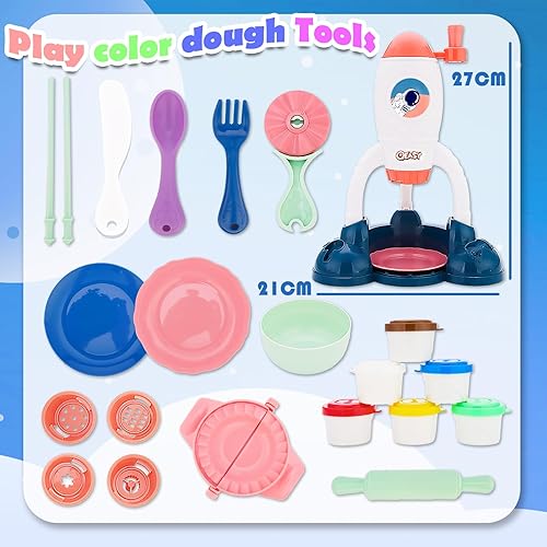 Miniatura 2 de VBACALA Juego de 24 piezas para hacer helados de arcilla, juego de masa de color + juego de masa de fideos de creaciones de cocina, juego de