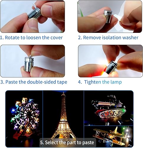 Miniatura 2 de Mini luces LED, 10 focos pequeños que funcionan con pilas, lámpara SMD pequeña para manualidades y decoración creativa. Perfecto para miniaturas,